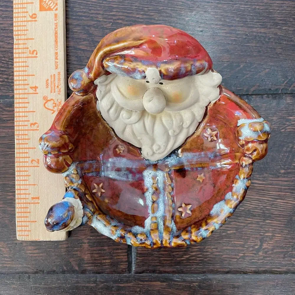 Santa Claus Candy Dish Soap Ceramic Trinket Christmas Holiday Decoration